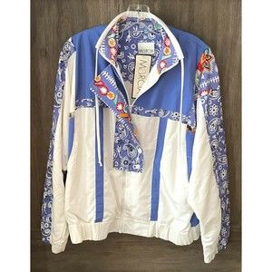 Vintage MARCIA Lightweight Blue Jacket Windbreaker NWT Womens Size Medium 1990's
